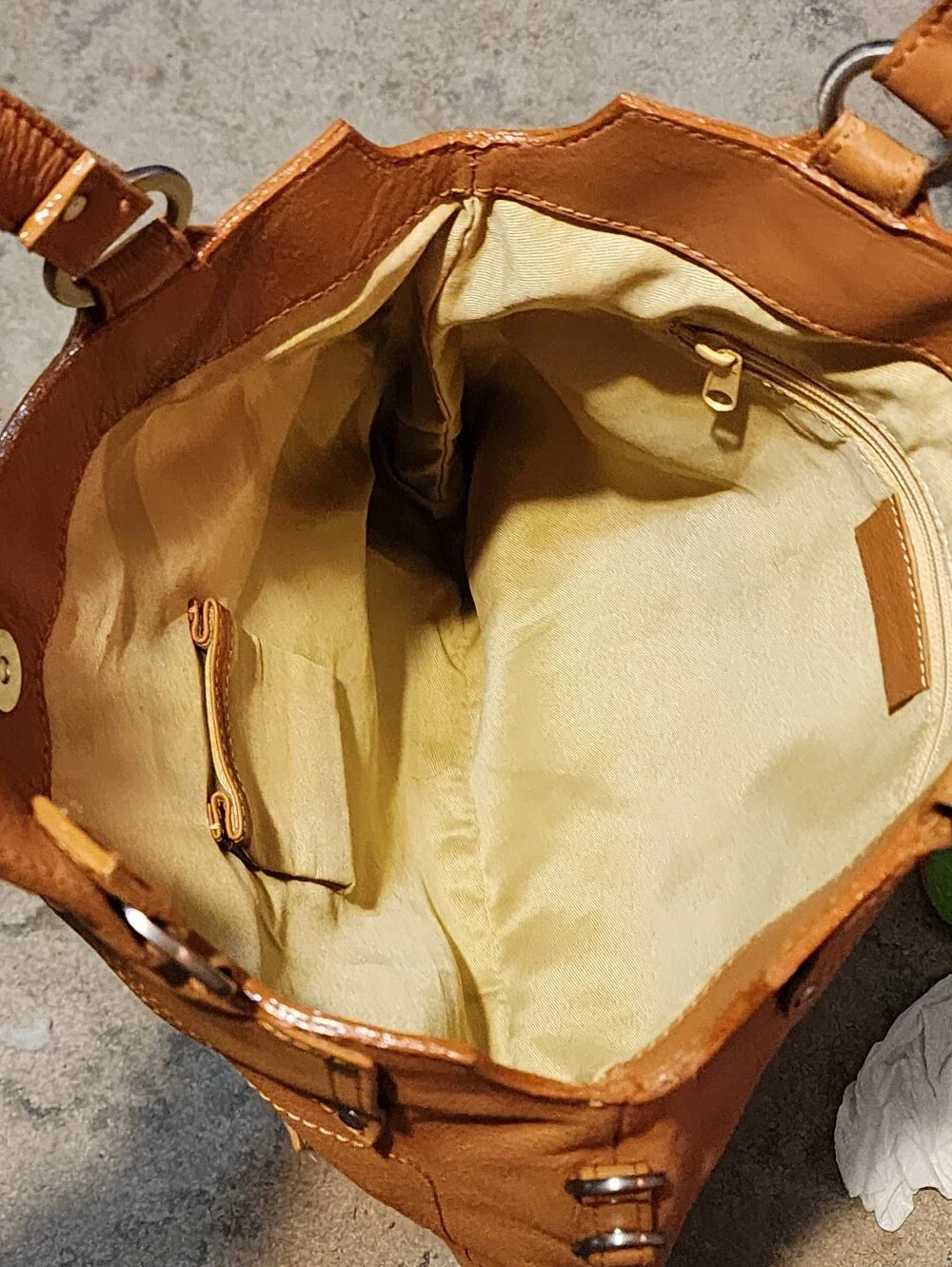 Cristian of Italy Camel Brown Leather Tote Bag Shoulder Purse